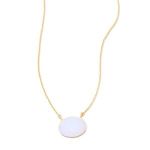 Necklace - 14k plated White Druzy Necklace
